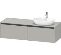 Duravit Ketho.2 bâti-support de lavabo en console, découpe de la vasque à droite, 1600x459x550mm, 2 tiroirs, K24889R07070000, K24889R07070000, Colorazione: Decoro grigio cemento opaco