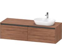 Duravit Ketho.2 bâti-support de lavabo en console, découpe de la vasque à droite, 1600x459x550mm, 2 tiroirs, K24889R79790000, K24889R79790000, Colorazione: Decorazione naturale in noce