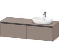 Duravit Ketho.2 bâti-support de lavabo en console, découpe de la vasque à droite, 1600x459x550mm, 2 tiroirs, K24889R43430000, K24889R43430000, Colorazione: Basalto opaco decoro opaco