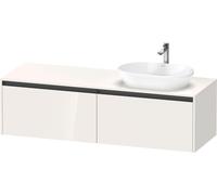 Duravit Ketho.2 bâti-support de lavabo en console, découpe de la vasque à droite, 1600x459x550mm, 2 tiroirs, K24889R22220000, K24889R22220000, Colorazione: Decoro bianco lucido