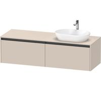Duravit Ketho.2 bâti-support de lavabo en console, découpe de la vasque à droite, 1600x459x550mm, 2 tiroirs, K24889R83830000, K24889R83830000, Colorazione: Decoro Taupe Supermatt
