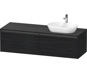 Duravit Ketho.2 bâti-support de lavabo en console, découpe de la vasque à droite, 1600x459x550mm, 2 tiroirs, K24889R16160000, K24889R16160000, Colorazione: Rovere nero opaco