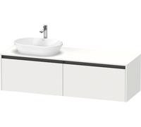 Duravit Ketho.2 bâti-support de lavabo en console, découpe de la vasque à gauche, 1600x459x550mm. 2 tiroirs, K24889L18180000, K24889L18180000, Colorazione: Bianco opaco Decor bianco opaco