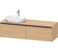 Duravit Ketho.2 bâti-support de lavabo en console, découpe de la vasque à gauche, 1600x459x550mm. 2 tiroirs, K24889L30300000, K24889L30300000, Colorazione: Rovere naturale decorativo