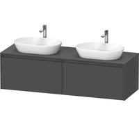Duravit Ketho.2 bâti-support de lavabo en console, découpe du bassin des deux côtés, 1600x459x550mm, 2 tiroirs, K24889B49490000, K24889B49490000, Colorazione: Grafite opaco Decor