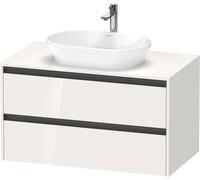 Duravit Ketho.2 bâti-support de lavabo sur console suspendu, 1000x568x550mm, 2 tiroirs, K24896022220000, K24896022220000, Colorazione: Decoro bianco lucido