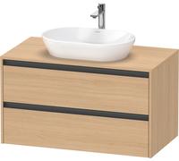 Duravit Ketho.2 bâti-support de lavabo sur console suspendu, 1000x568x550mm, 2 tiroirs, K24896030300000, K24896030300000, Colorazione: Rovere naturale decorativo