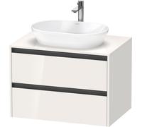 Duravit Ketho.2 bâti-support de lavabo sur console suspendu, 800x568x550mm, 2 tiroirs, K24895022220000, K24895022220000, Colorazione: Decoro bianco lucido