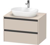 Duravit Ketho.2 bâti-support de lavabo sur console suspendu, 800x568x550mm, 2 tiroirs, K24895083830000, K24895083830000, Colorazione: Decoro Taupe Supermatt