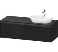 Duravit Ketho.2 bâti-support de lavabo sur console suspendu découpe de la vasque à droite, 1400x459x550mm, 2 tiroirs, K24888R16160000, K24888R16160000, Colorazione: Rovere nero opaco