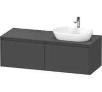 Duravit Ketho.2 bâti-support de lavabo sur console suspendu découpe de la vasque à droite, 1400x459x550mm, 2 tiroirs, K24888R49490000, K24888R49490000, Colorazione: Grafite opaco Decor