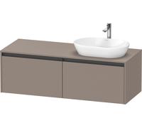 Duravit Ketho.2 bâti-support de lavabo sur console suspendu découpe de la vasque à droite, 1400x459x550mm, 2 tiroirs, K24888R43430000, K24888R43430000, Colorazione: Basalto opaco decoro opaco