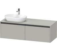 Duravit Ketho.2 bâti-support de lavabo sur console suspendu, découpe de la vasque à gauche, 1400x459x550mm, 2 tiroirs, K24888L07070000, K24888L07070000, Colorazione: Decoro grigio cemento opaco