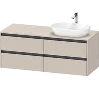 Duravit Ketho.2 bâti-support pour lavabo, découpe de la vasque à droite, 1400x568x550mm, K24898R91910000, K24898R91910000, Colorazione: Taupe Matt DÃ©cor