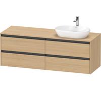 Duravit Ketho.2 bâti-support pour lavabo, découpe de la vasque à droite, 1600x568x550mm, K24899R30300000, K24899R30300000, Colorazione: Rovere Natura