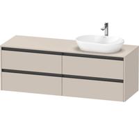 Duravit Ketho.2 bâti-support pour lavabo, découpe de la vasque à droite, 1600x568x550mm, K24899R91910000, K24899R91910000, Colorazione: Taupe Matt DÃ©cor
