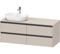 Duravit Ketho.2 bâti-support pour lavabo, découpe de la vasque à gauche, 1400x568x550mm, K24898L91910000, K24898L91910000, Colorazione: Taupe Matt DÃ©cor