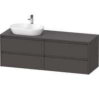 Duravit Ketho.2 bâti-support pour lavabo, découpe de la vasque à gauche, 1600x568x550mm, K24899L49490000, K24899L49490000, Colorazione: Grafite opaco Decor