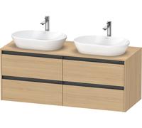 Duravit Ketho.2 bâti-support pour lavabo, découpe de la vasque des deux côtés, 1400x568x550mm, K24898B30300000, K24898B30300000, Colorazione: Rovere Natura