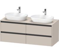Duravit Ketho.2 bâti-support pour lavabo, découpe de la vasque des deux côtés, 1400x568x550mm, K24898B91910000, K24898B91910000, Colorazione: Taupe Matt DÃ©cor