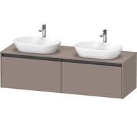 Duravit Ketho.2 bâti-support pour lavabo, découpe de la vasque des deux côtés, 1600x459x550mm, K24889B43430000, K24889B43430000, Colorazione: Basalto opaco decoro opaco