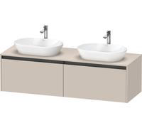 Duravit Ketho.2 bâti-support pour lavabo, découpe de la vasque des deux côtés, 1600x459x550mm, K24889B91910000, K24889B91910000, Colorazione: Taupe Matt Décor