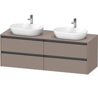 Duravit Ketho.2 bâti-support pour lavabo, découpe de la vasque des deux côtés, 1600x568x550mm, K24899B43430000, K24899B43430000, Colorazione: Basalto opaco decoro opaco