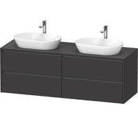 Duravit Ketho.2 bâti-support pour lavabo, découpe de la vasque des deux côtés, 1600x568x550mm, K24899B80800000, K24899B80800000, Colorazione: grafite supermatt