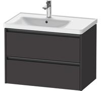 Duravit Ketho.2 meuble sous-lavabo, 784x549x455mm, pour vasque D-Neo gauche 236980, K25285080800000, K25285080800000, Colorazione: grafite supermatt