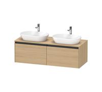 Duravit Ketho.2 Meuble sous-lavabo à colonnes suspendu, découpe du bassin des deux côtés, 1400x459x550mm, 2 tiroirs, K24888B30300000, K24888B30300000, Colorazione: Rovere naturale decorativo