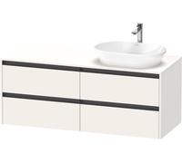 Duravit Ketho.2 plan de toilette sur console suspendu, découpe de la vasque à droite, 1400x568x550mm, 4 tiroirs, K24898R84840000, K24898R84840000, Colorazione: Decoro bianco super opaco