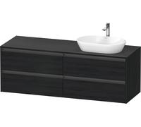 Duravit Ketho.2 plan de toilette sur console suspendu, découpe de la vasque à droite, 1600x568x550mm, 4 tiroirs, K24899R16160000, K24899R16160000, Colorazione: Rovere nero opaco