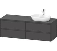 Duravit Ketho.2 plan de toilette sur console suspendu, découpe de la vasque à droite, 1600x568x550mm, 4 tiroirs, K24899R49490000, K24899R49490000, Colorazione: Grafite opaco Decor