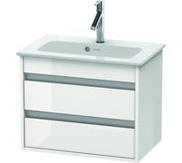 Duravit Ketho Vanity Unità Vanity a parete Compact 6452, 2 cassetti, incl. apertura per sifone e grembiule, 600 mm, per ME by Starck 234263, Colore (anteriore/corpo): Decoro bianco lucido