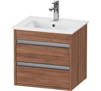 Duravit Ketho meuble sous-lavabo mural Compact 6444, 2 tiroirs, avec découpe pour siphon et tablier, 600mm, pour ME by Starck 233653, KT644407979, KT644407979, Colorazione: Decorazione naturale in noc