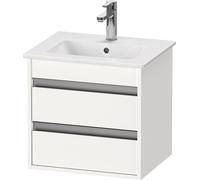 Duravit Ketho meuble sous-lavabo mural Compact 6444, 2 tiroirs, avec découpe pour siphon et tablier, 600mm, pour ME by Starck 233653, KT644401818, KT644401818, Colorazione: Bianco opaco Decor bianco o