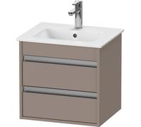 Duravit Ketho meuble sous-lavabo mural Compact 6444, 2 tiroirs, avec découpe pour siphon et tablier, 600mm, pour ME by Starck 233653, KT644404343, KT644404343, Colorazione: Basalto opaco decoro opaco