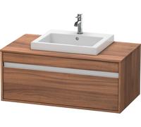 Duravit Ketho Meuble sous-lavabo sur console suspendu, 1000x426x550 mm, 1 tiroir, pour lavabo à encastrer au centre, KT679507979, KT679507979, Colorazione: Decorazione naturale in noce
