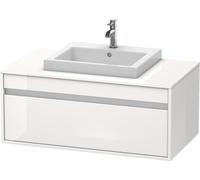 Duravit Ketho Meuble sous-lavabo sur console suspendu, 1000x426x550 mm, 1 tiroir, pour lavabo à encastrer au centre, KT679502222, KT679502222, Colorazione: Decoro bianco lucido