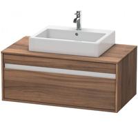 Duravit Ketho Meuble sous-lavabo sur console suspendu, 1000x426x550 mm, 1 tiroir, pour lavabos à poser au centre, KT669507979, KT669507979, Colorazione: Decorazione naturale in noce