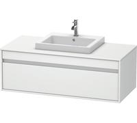 Duravit Ketho Meuble sous-lavabo sur console suspendu, 1200x426x550 mm, 1 tiroir, pour lavabo à encastrer au centre, KT679601818, KT679601818, Colorazione: Bianco opaco Decor bianco opaco