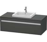 Duravit Ketho Meuble sous-lavabo sur console suspendu, 1200x426x550 mm, 1 tiroir, pour lavabo à encastrer au centre, KT679604949, KT679604949, Colorazione: Grafite opaco Decor