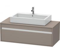Duravit Ketho Meuble sous-lavabo sur console suspendu, 1200x426x550 mm, 1 tiroir, pour vasque à poser au centre, KT669604343, KT669604343, Colorazione: Basalto opaco decoro opaco