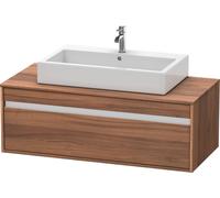 Duravit Ketho Meuble sous-lavabo sur console suspendu, 1200x426x550 mm, 1 tiroir, pour vasque à poser au centre, KT669607979, KT669607979, Colorazione: Decorazione naturale in noce