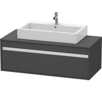 Duravit Ketho Meuble sous-lavabo sur console suspendu, 1200x426x550 mm, 1 tiroir, pour vasque à poser au centre, KT669604949, KT669604949, Colorazione: Grafite opaco Decor