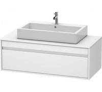 Duravit Ketho Meuble sous-lavabo sur console suspendu, 1200x426x550 mm, 1 tiroir, pour vasque à poser au centre, KT669601818, KT669601818, Colorazione: Bianco opaco Decor bianco opaco