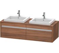 Duravit Ketho Meuble sous-lavabo sur console suspendu, 1400x426x550 mm, 2 tiroirs, pour 2 lavabos à encastrer, des deux côtés, KT6797B7979, KT6797B7979, Colorazione: Decorazione naturale in noce
