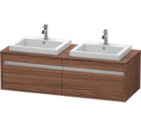 Duravit Ketho Meuble sous-lavabo sur console suspendu, 1400x426x550 mm, 2 tiroirs, pour 2 lavabos à encastrer, des deux côtés, KT6797B2121, KT6797B2121, Colorazione: Decoro noce scuro