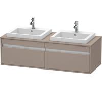 Duravit Ketho Meuble sous-lavabo sur console suspendu, 1400x426x550 mm, 2 tiroirs, pour 2 lavabos à encastrer, des deux côtés, KT6797B4343, KT6797B4343, Colorazione: Basalto opaco decoro opaco