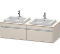 Duravit Ketho Meuble sous-lavabo sur console suspendu, 1400x426x550 mm, 2 tiroirs, pour 2 lavabos à encastrer, des deux côtés, KT6797B9191, KT6797B9191, Colorazione: Decoro taupe opaco